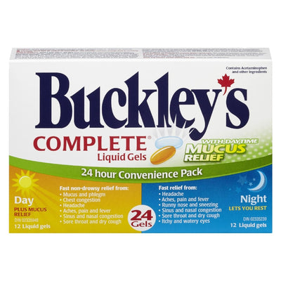 Buckley's Complete Liquid Gels Mucus Relief Day + Night 12+12 - Okotoks HC Pharmacy