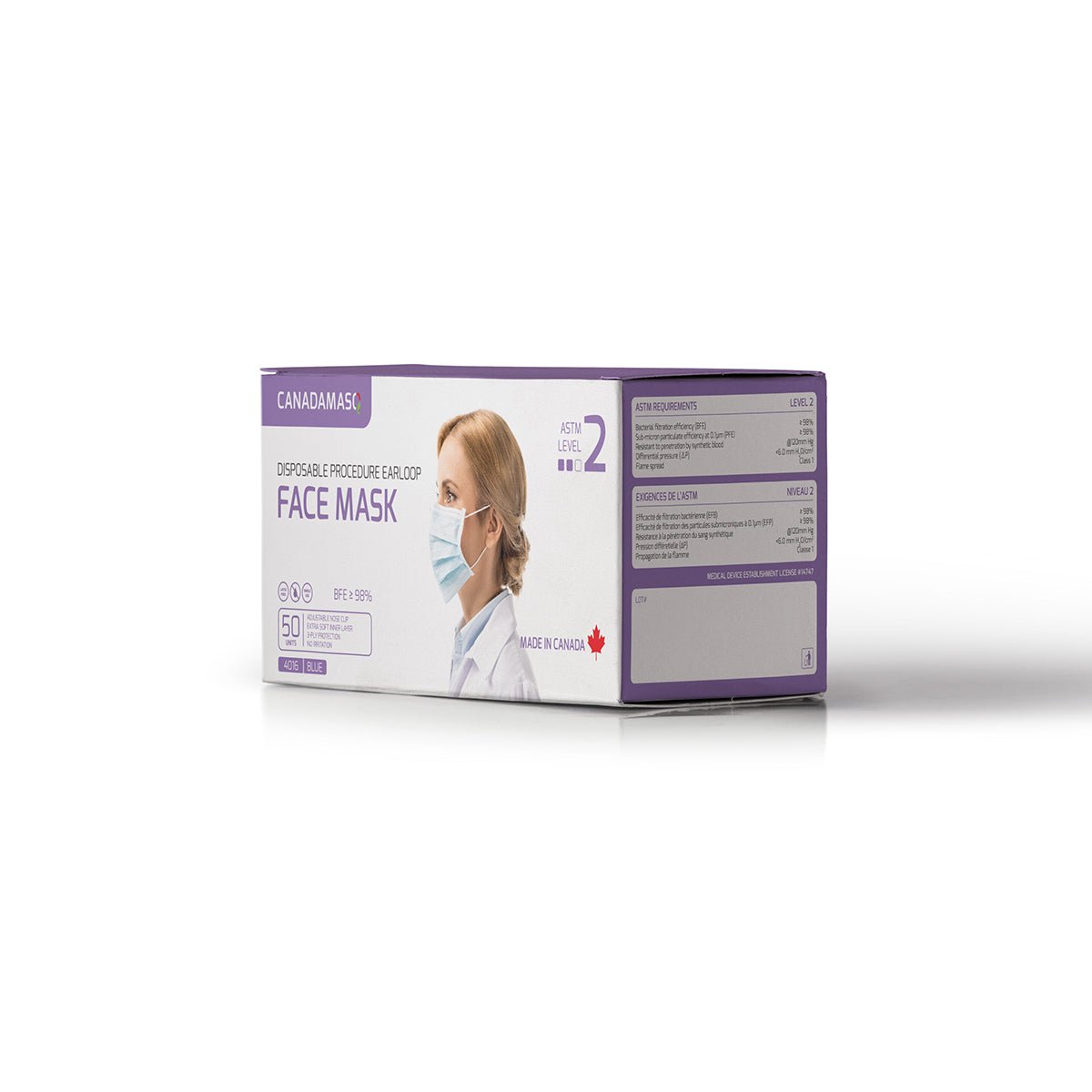 CanadaMasq ASTM Adult-Level 2 Mask-Blue - Okotoks HC Pharmacy