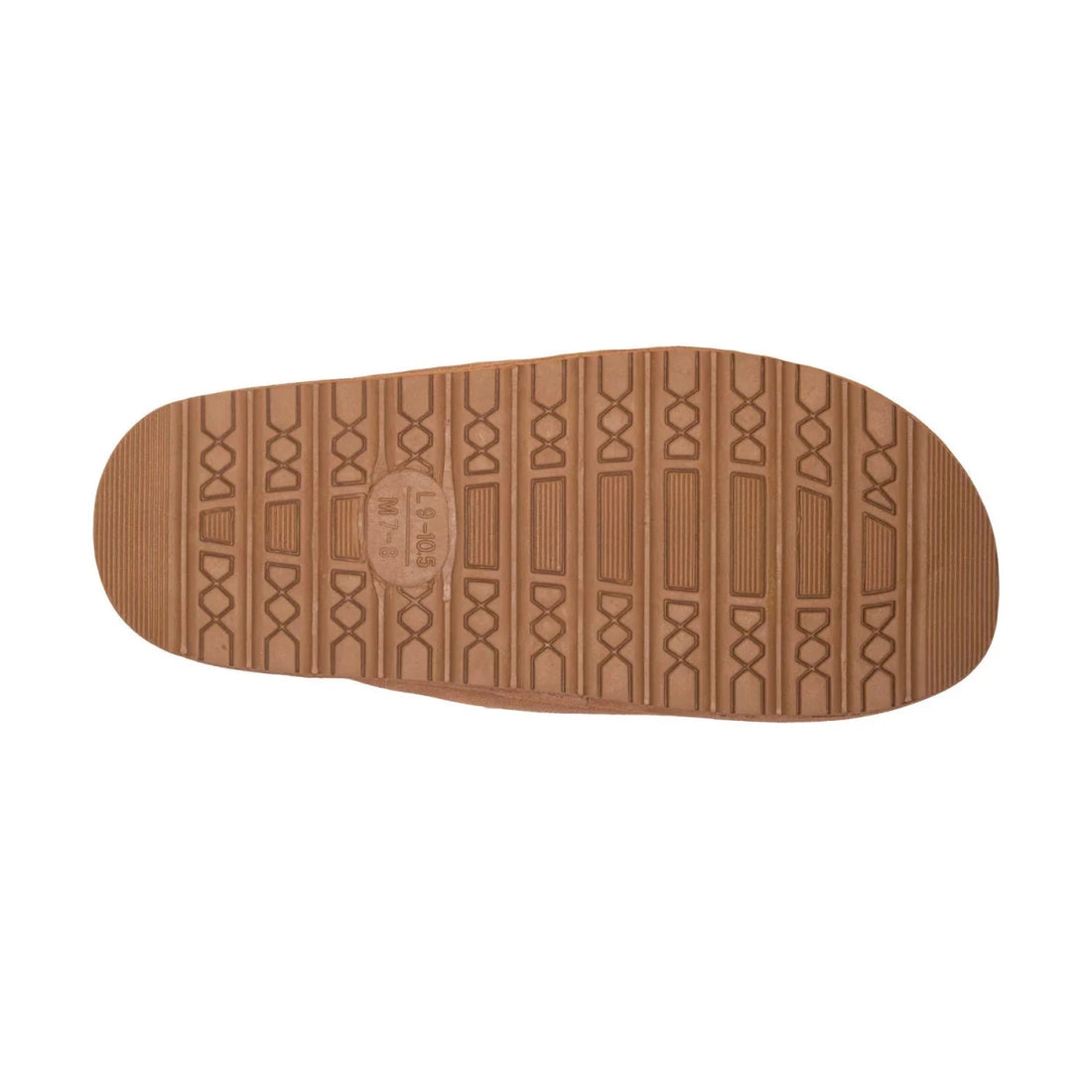Brown sandal sole with a pattern on a white background - okotoks hc pharmacy