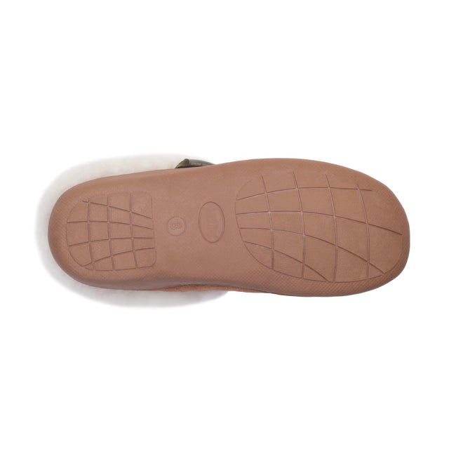 Brown sandal sole with tread pattern on a white background - okotoks hc pharmacy