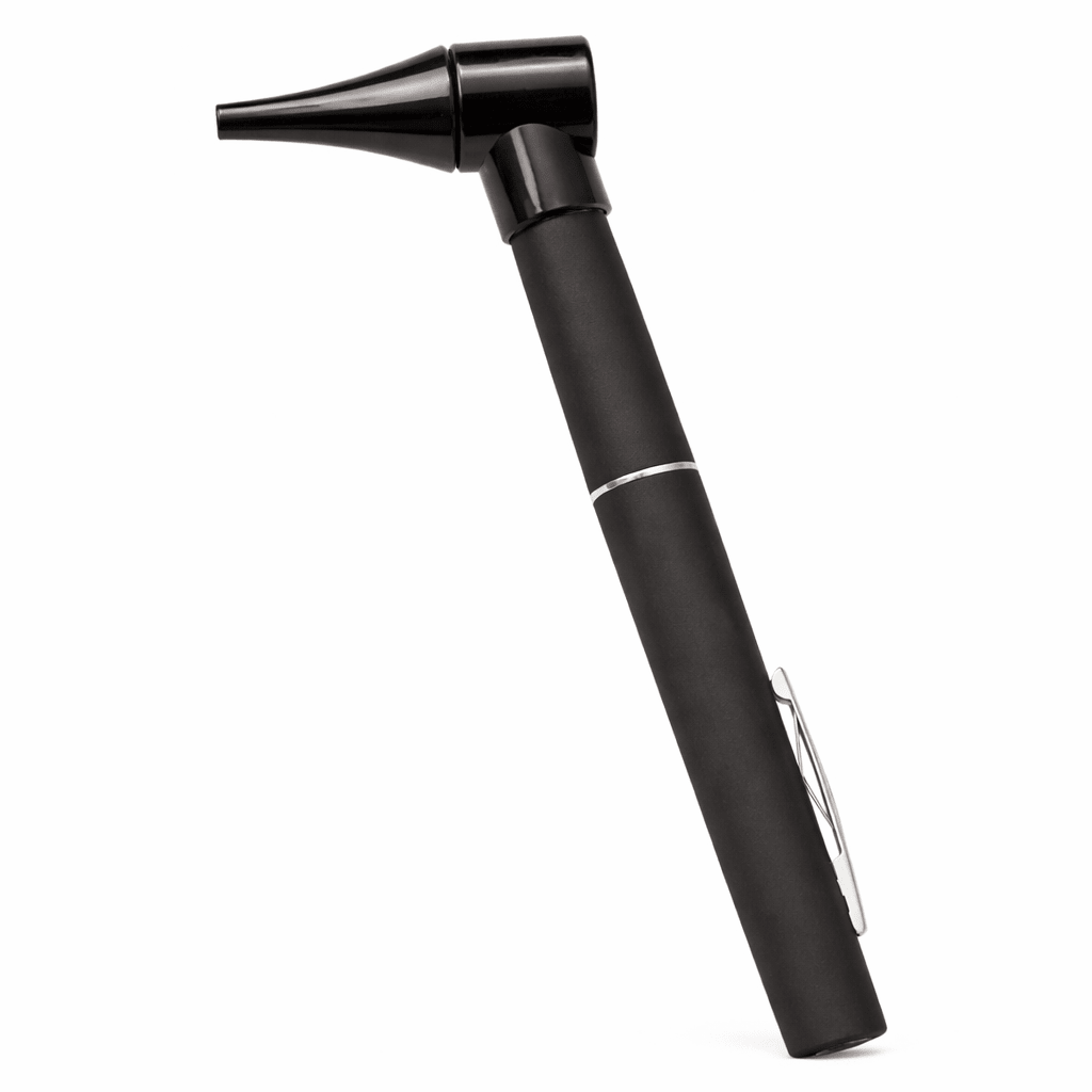 Black otoscope on a white background - okotoks hc pharmacy
