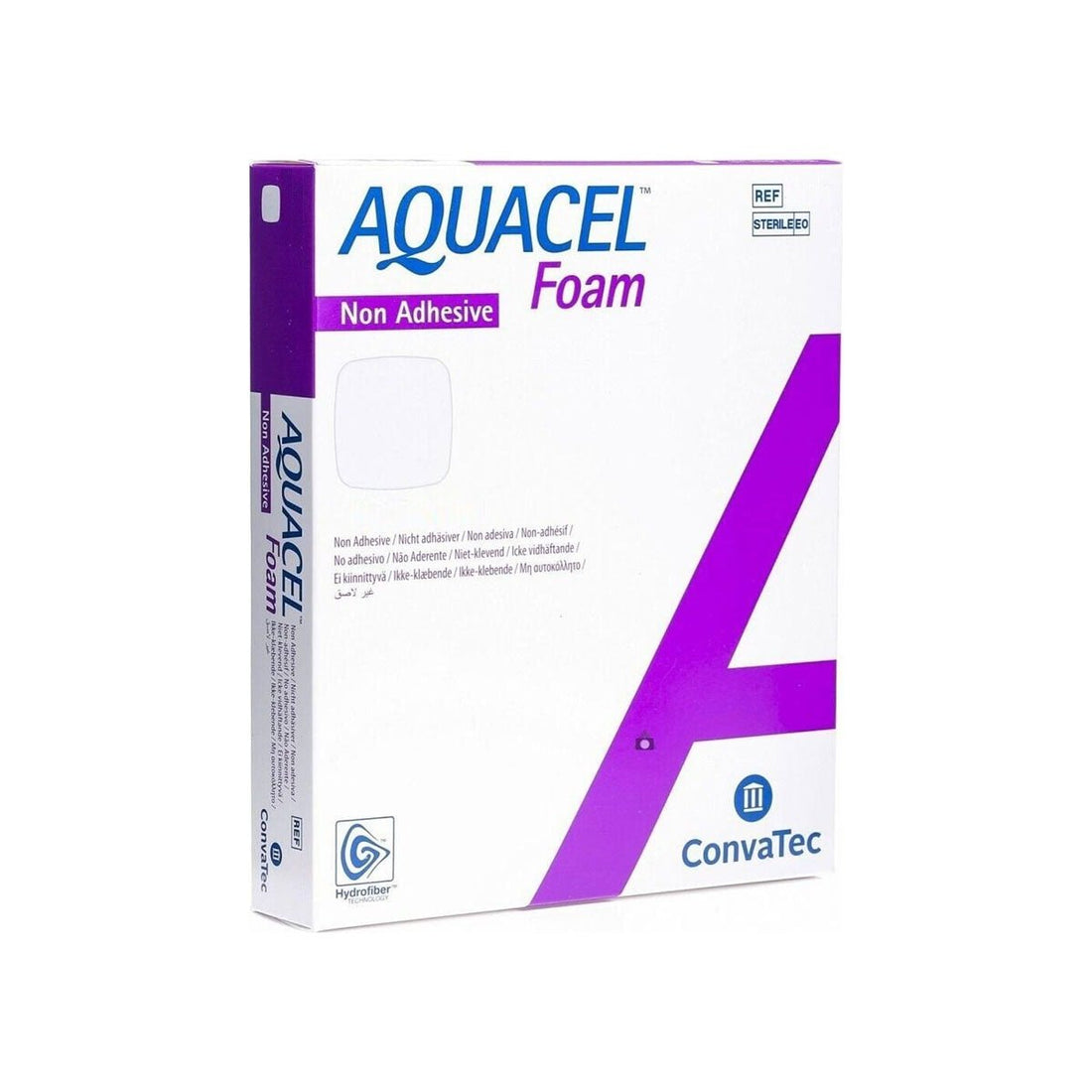 Aquacel Foam packaging by Convatec on a white background - okotoks hc pharmacy