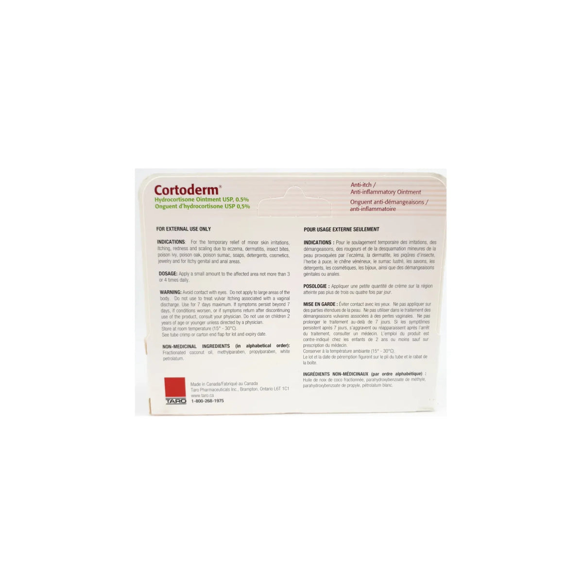 Cortoderm packaging with text on a white background - okotoks hc pharmacy