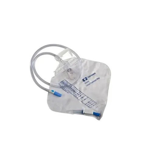 Medical drainage bag with a brand label on a white background - okotoks hc pharmacy