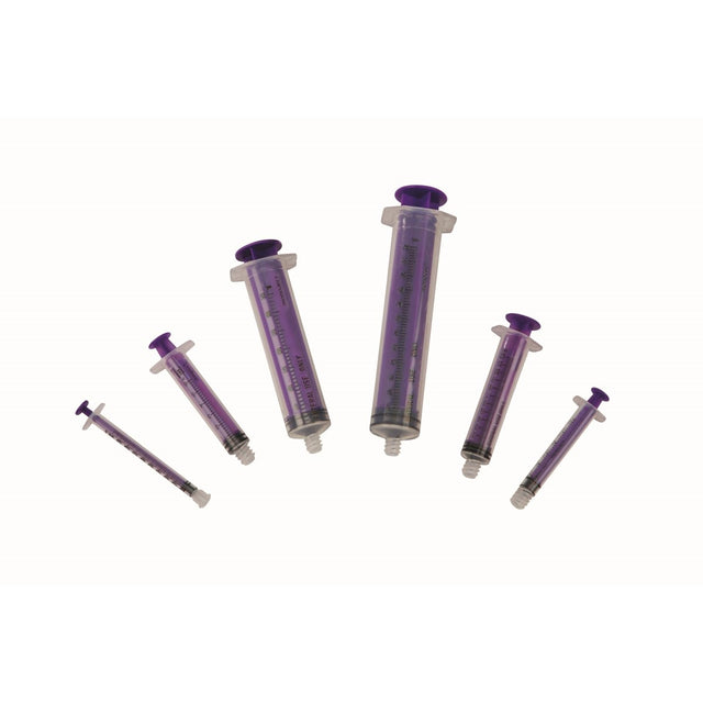 Set of purple syringes on a white background - okotoks hc pharmacy