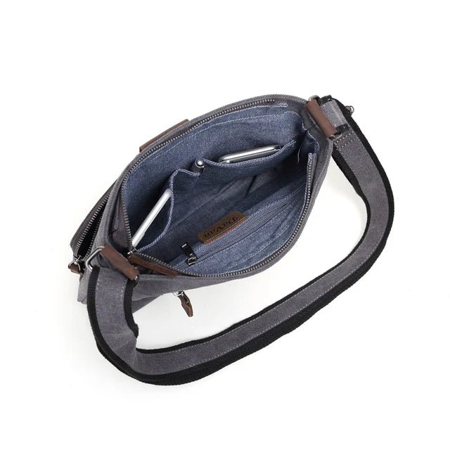 Blue crossbody bag with a strap on a white background - okotoks hc pharmacy