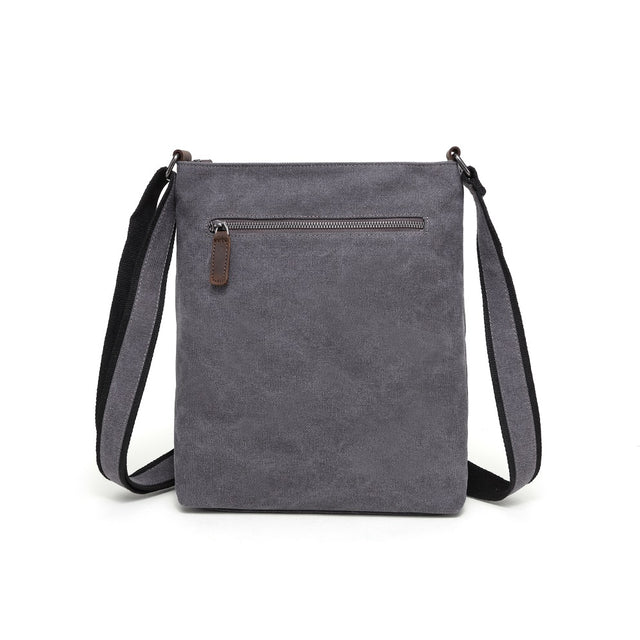 Gray crossbody bag with a strap on a white background - okotoks hc pharmacy