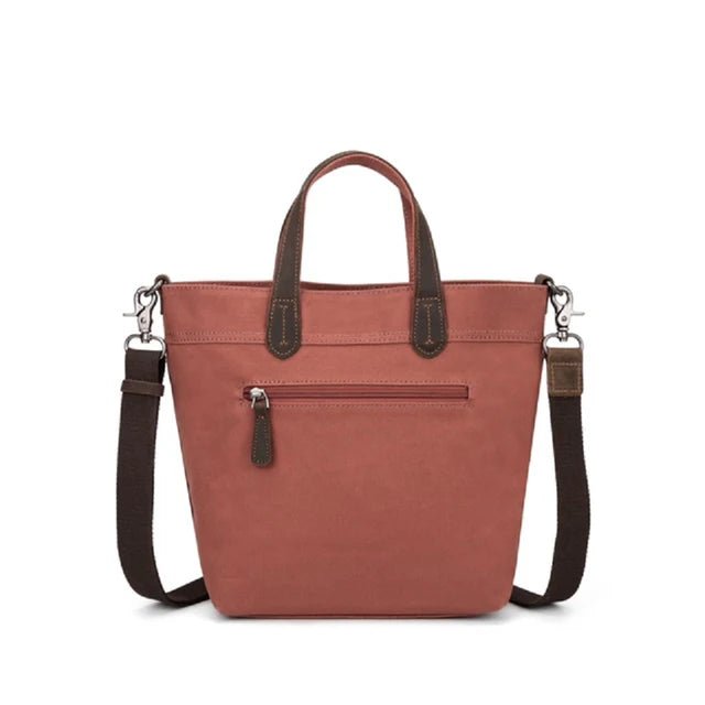 Brown handbag with a shoulder strap on a white background - okotoks hc pharmacy