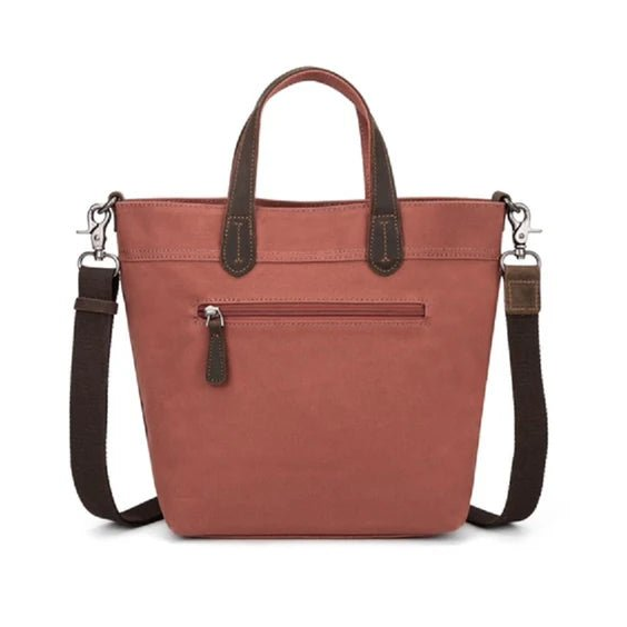 Brown handbag with a shoulder strap on a white background - okotoks hc pharmacy