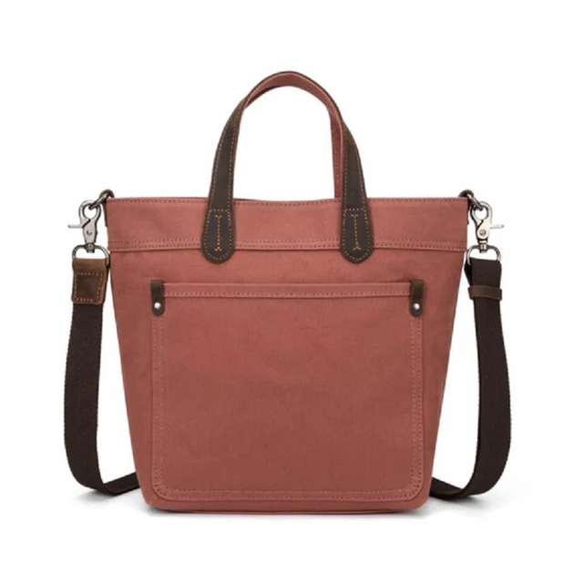 Brown leather handbag with a shoulder strap on a white background - okotoks hc pharmacy