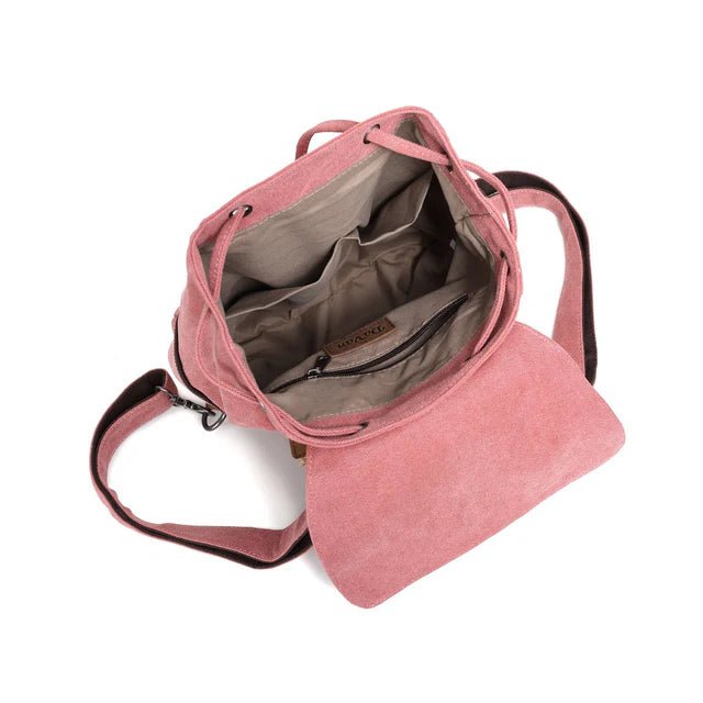 Pink backpack with a shoulder strap on a white background - okotoks hc pharmacy