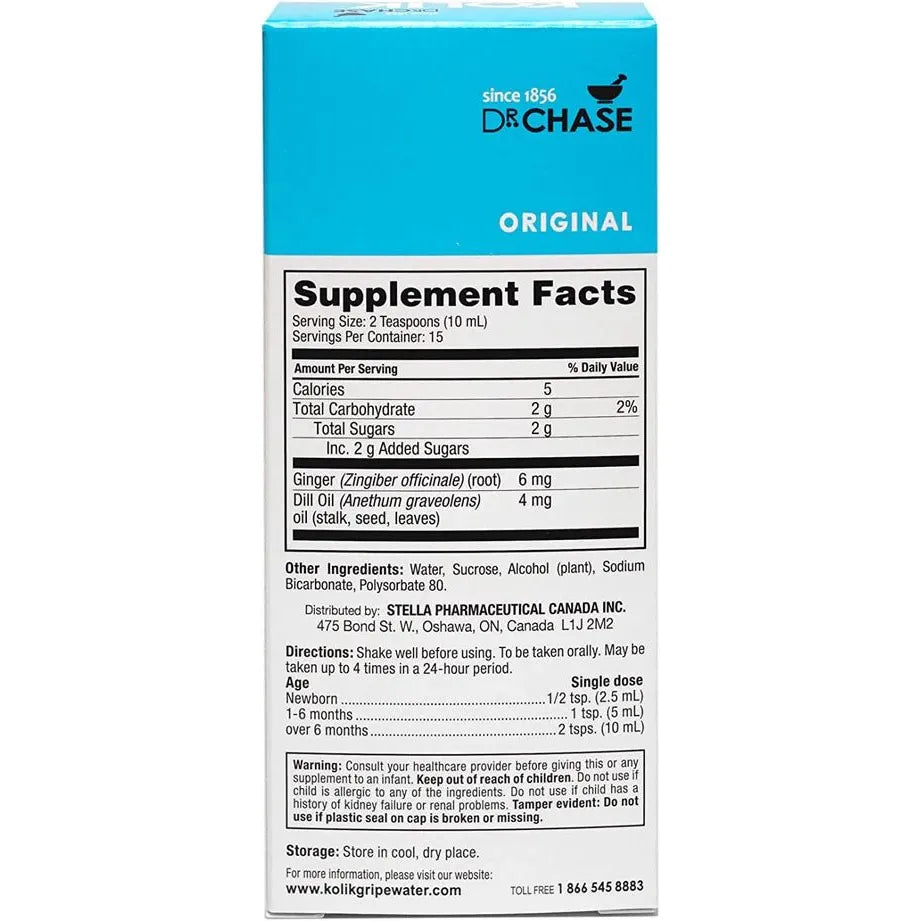Supplement facts label for Dr. Chase supplement on a white background - okotoks hc pharmacy