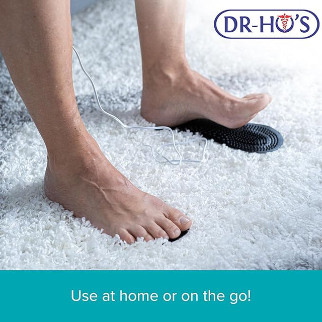 Person using a foot massager on a textured surface with 'DR-HO'S' branding. - okotoks hc pharmacy