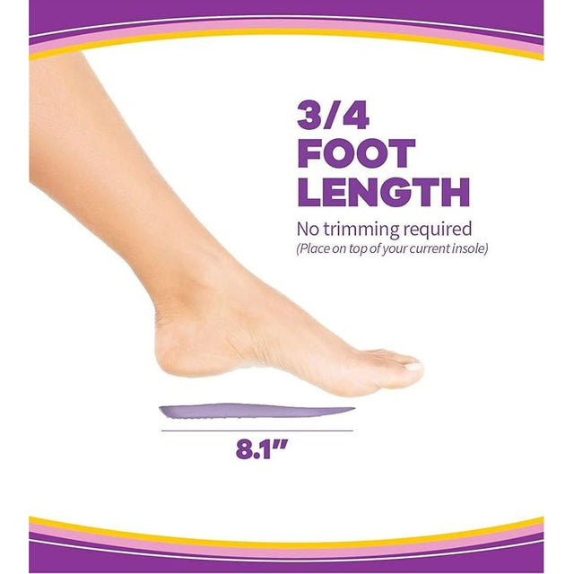 Insole with 3/4 foot length measurement on a white background - okotoks hc pharmacy
