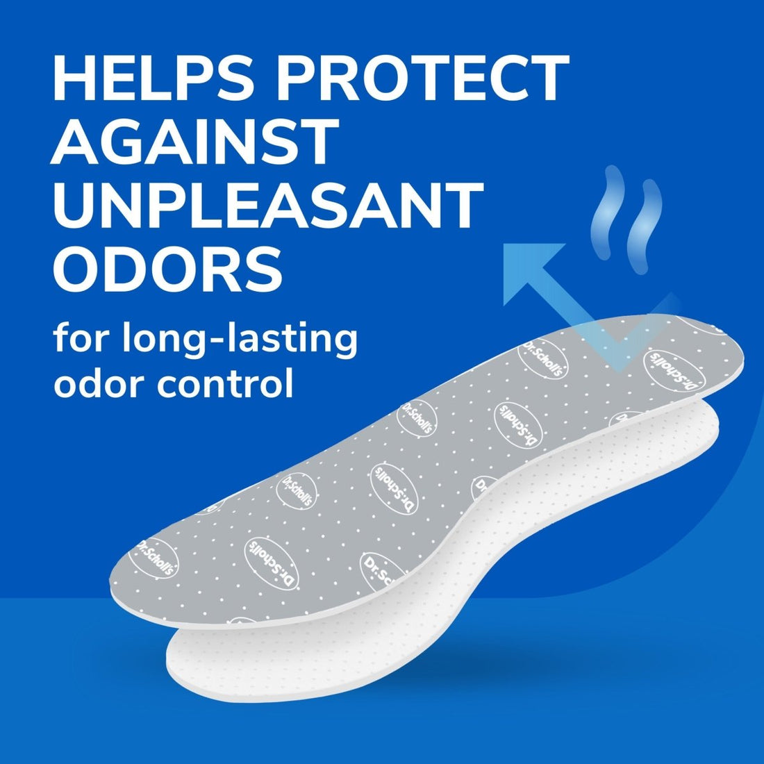 Shoe insole with text on a blue background - okotoks hc pharmacy