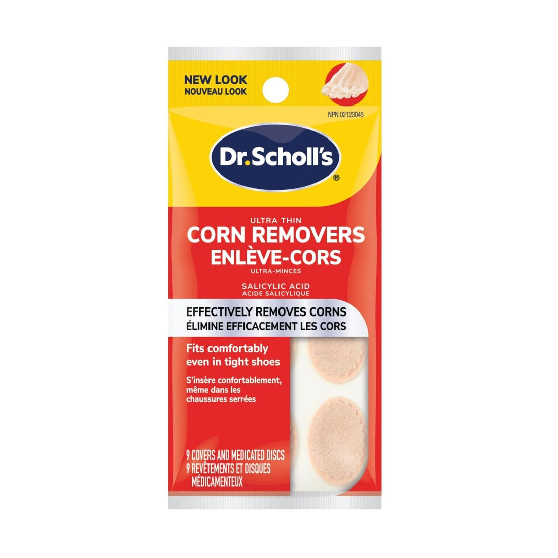 Dr. Scholl's corn removers packaging on a white background - okotoks hc pharmacy