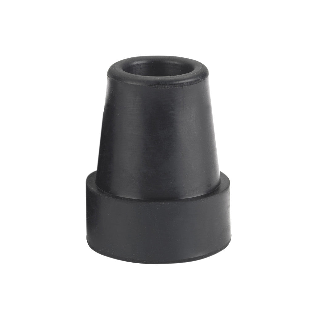 Black rubber cane tip on a white background - okotoks hc pharmacy