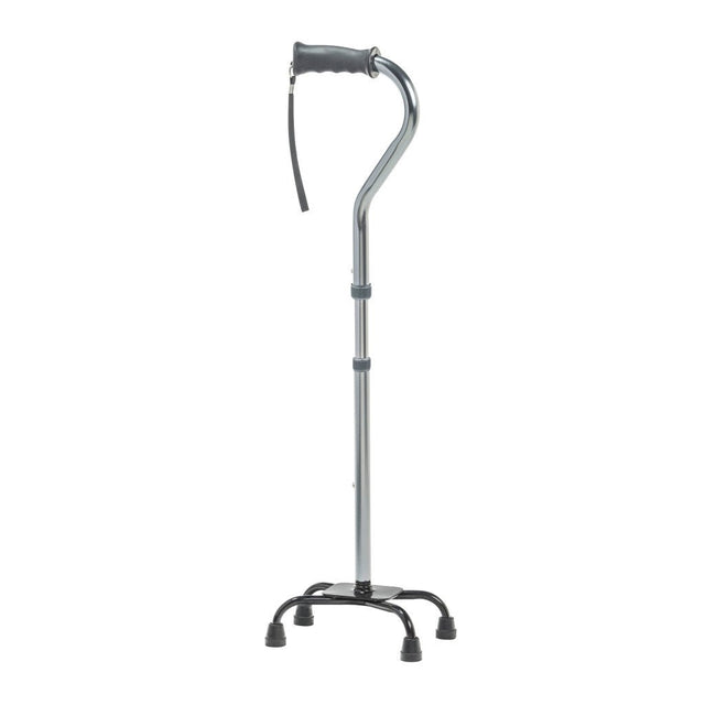 Black walking cane with a curved handle on a white background - okotoks hc pharmacy