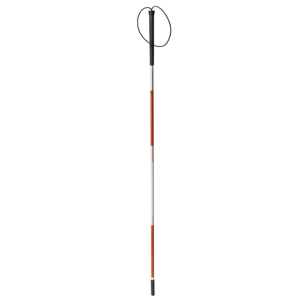 Drive Medical Blind Folding Cane with red accents on a white background - okotoks hc pharmacy
