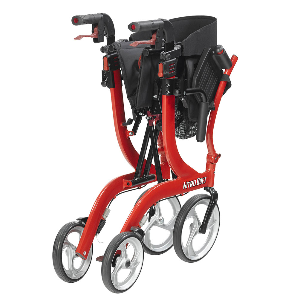 Drive Nitro® Duet Rollator and Transport Chair - Red - okotoks hc pharmacy