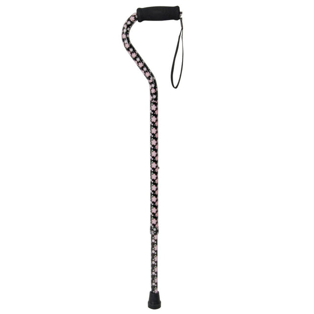Cane with floral pattern on a white background - okotoks hc pharmacy