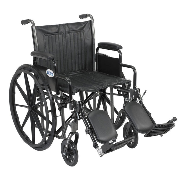 Black wheelchair with Detachable Full Arms and Footrests on a white background - okotoks hc pharmacy