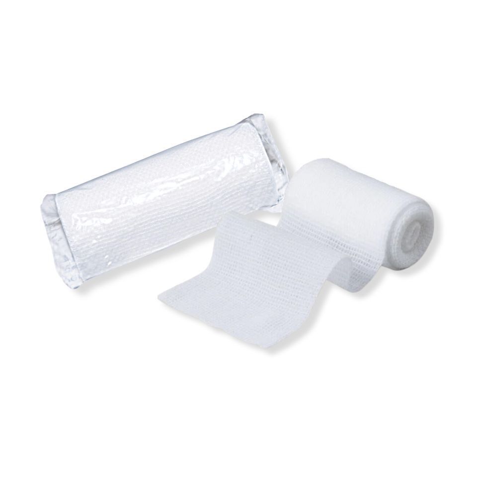 Two rolls of white bandage on a white background - okotoks hc pharmacy