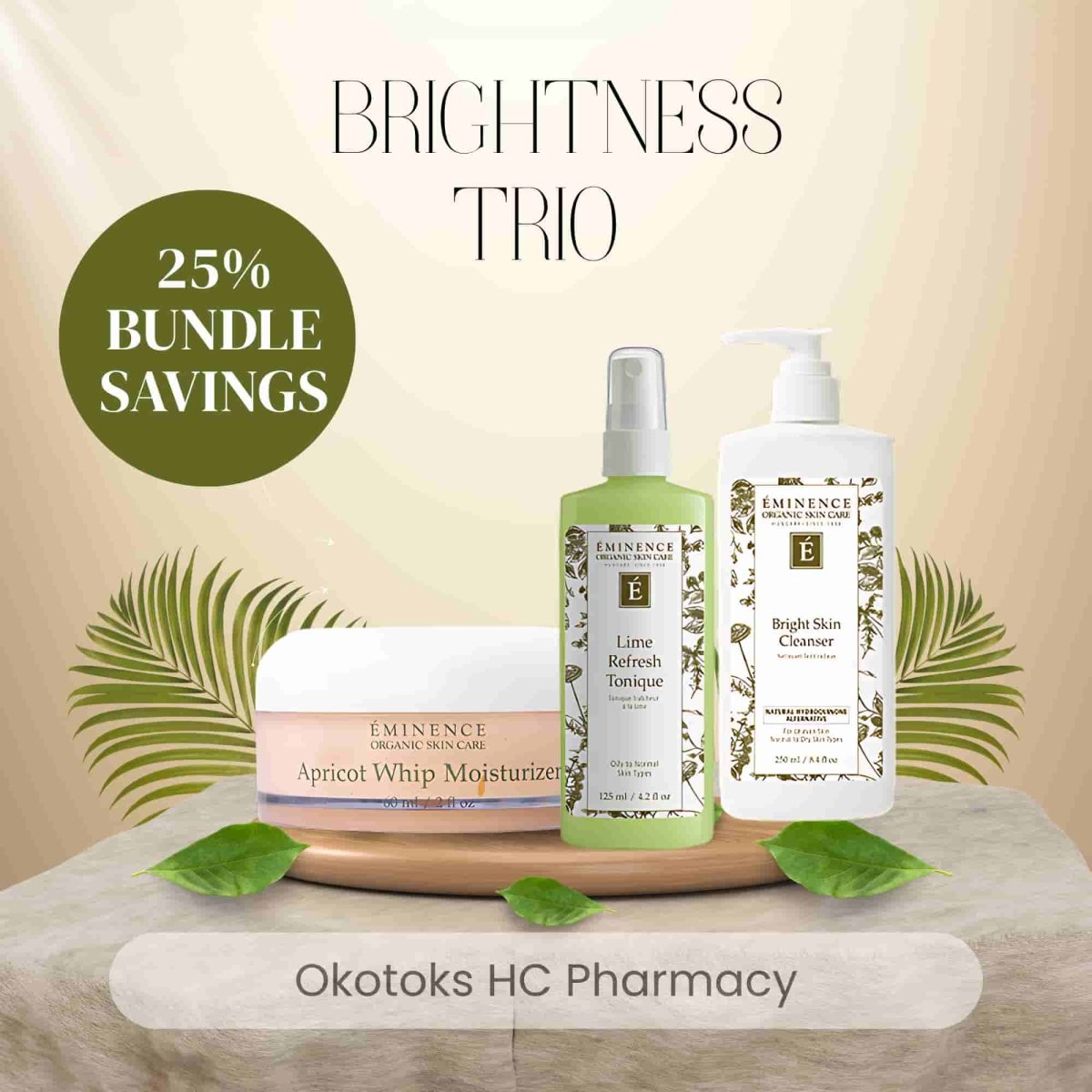 Eminence Brightness Trio β Cleanse + Tone + Hydrate - Okotoks HC Pharmacy