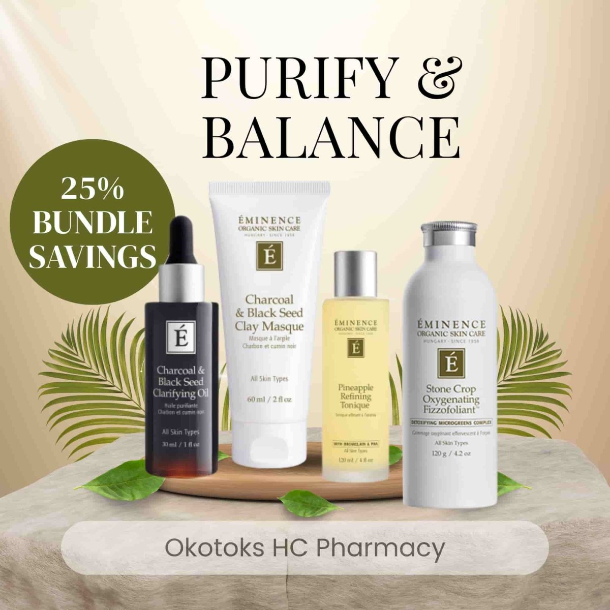 Eminence Charcoal & Pineapple Clear Skin Ritual β 4 - Step Skincare Bundle - Okotoks HC Pharmacy