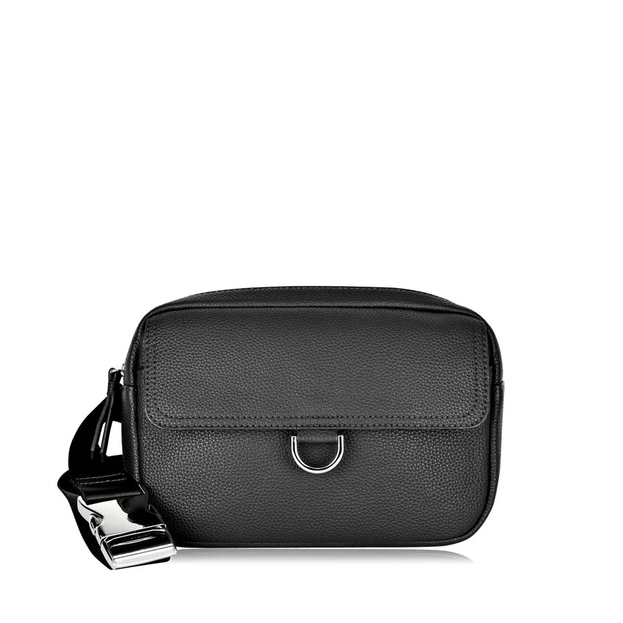 Black crossbody bag on a white background - okotoks hc pharmacy