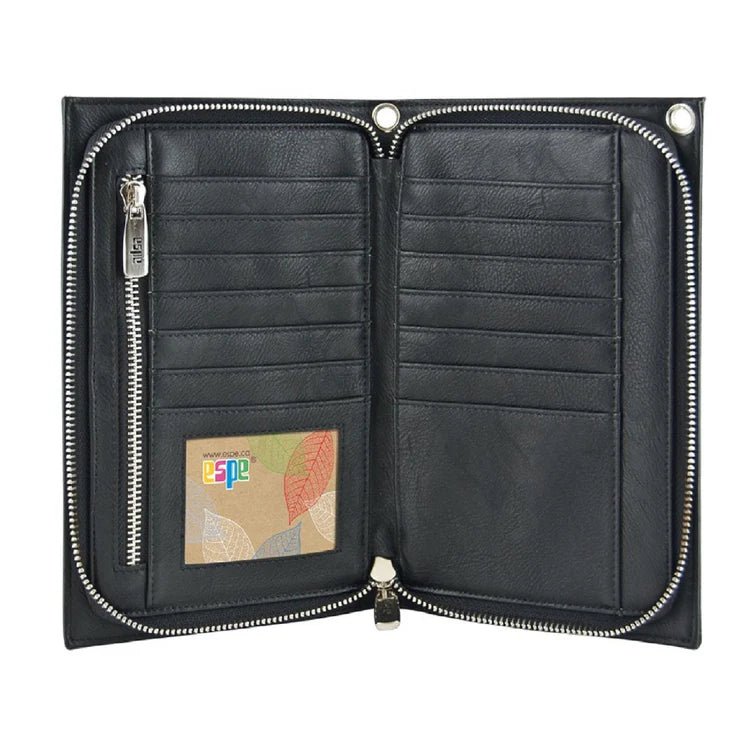 Black leather wallet with card holder on a white background - okotoks hc pharmacy