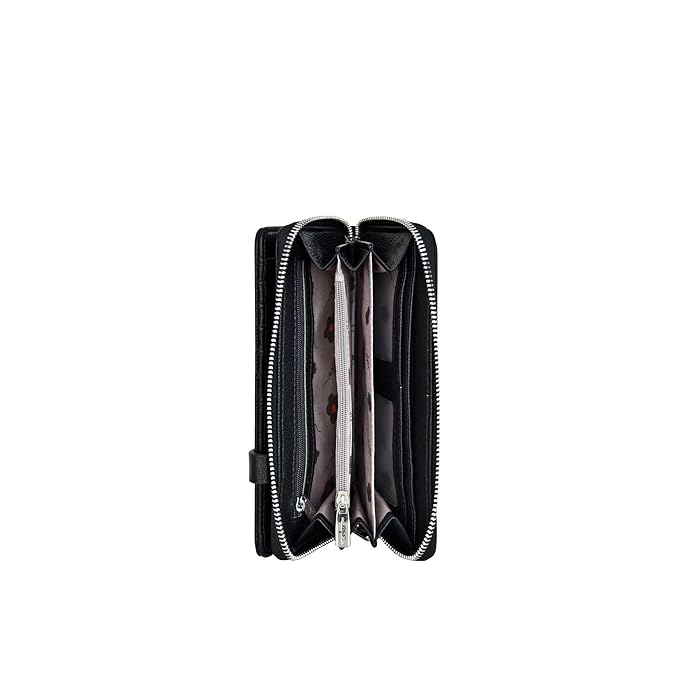 Black wallet with a zipper on a white background - okotoks hc pharmacy