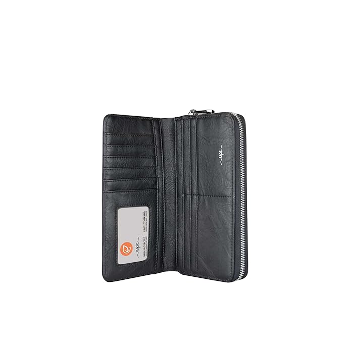 Black wallet with a visible brand logo on a white background - okotoks hc pharmacy