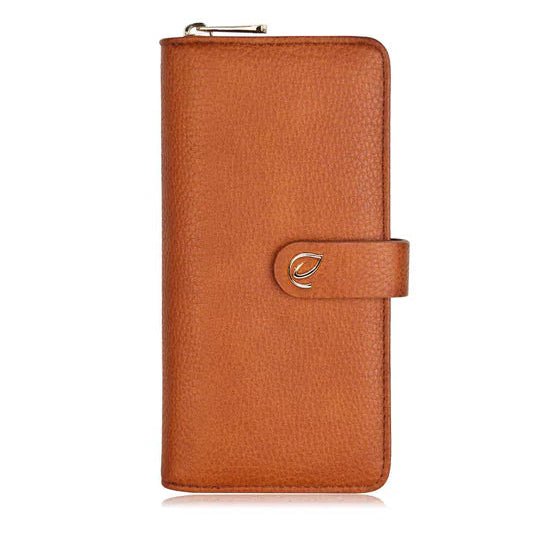 Brown leather wallet on a white background - okotoks hc pharmacy