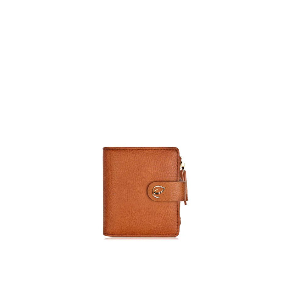 Brown wallet with a visible brand logo on a white background - okotoks hc pharmacy
