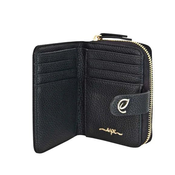 Black leather wallet with a brand logo on a white background - okotoks hc pharmacy