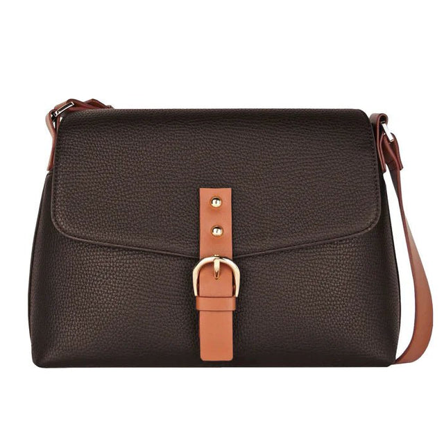 Brown bag with a strap on a white background - okotoks hc pharmacy
