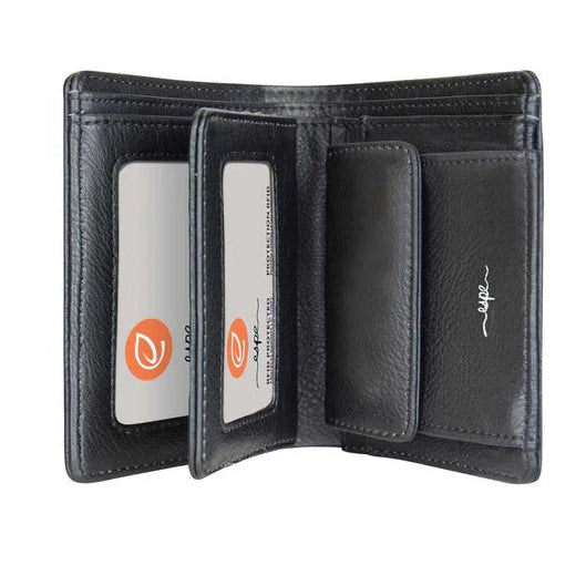 Black wallet with card slots on a white background - okotoks hc pharmacy