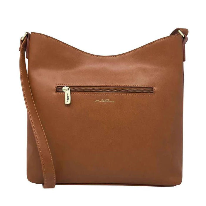 Brown handbag with a visible brand logo on a white background - okotoks hc pharmacy