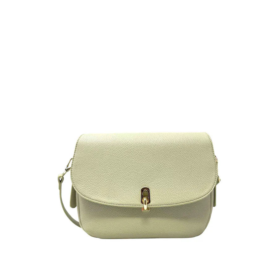 sage handbag with a gold clasp on a white background - okotoks hc pharmacy
