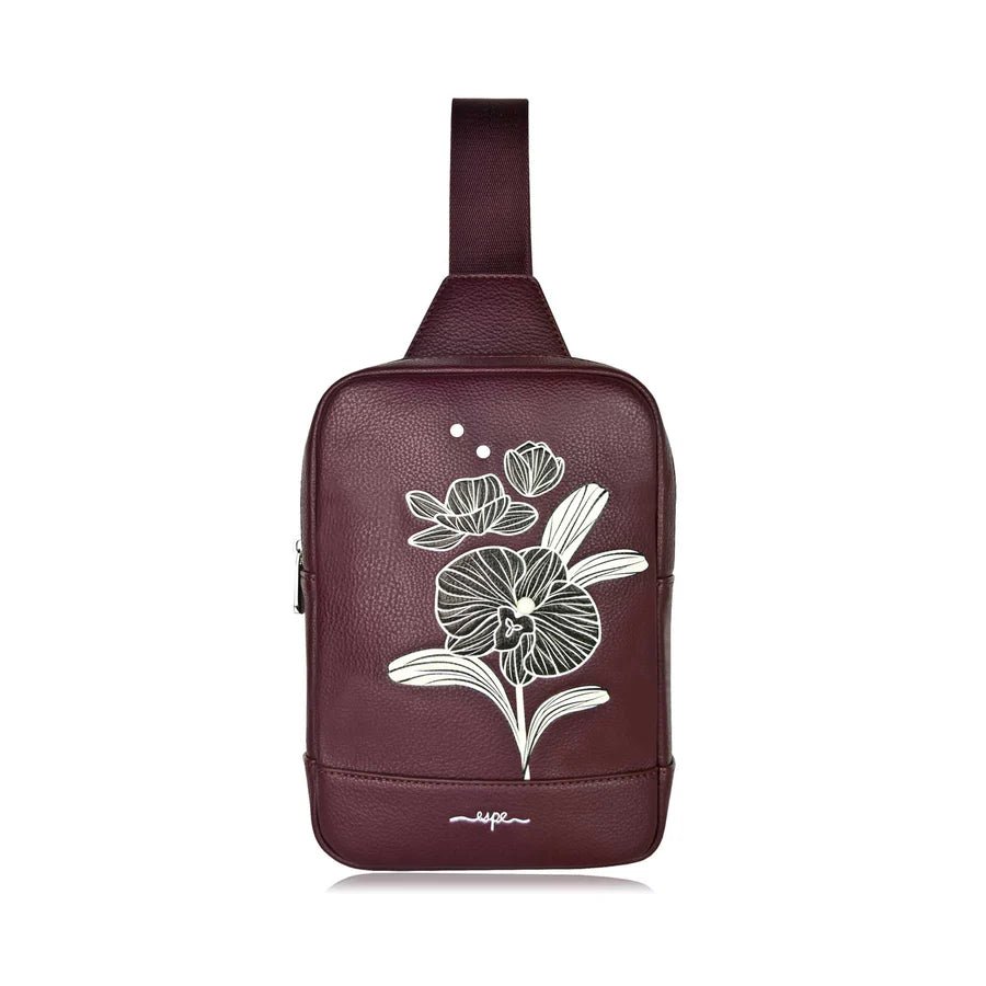 wine sling bag with floral design on a white background - okotoks hc pharmacy