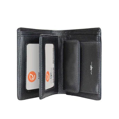 Black wallet with card slots on a white background - okotoks hc pharmacy