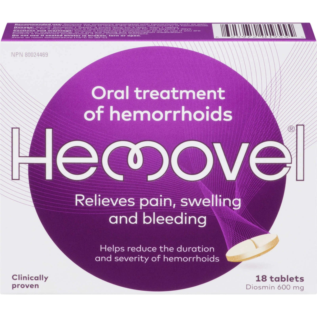 Hemovel Oral Treatment for Hemorrhoids 600MG - okotoks hc pharmacy