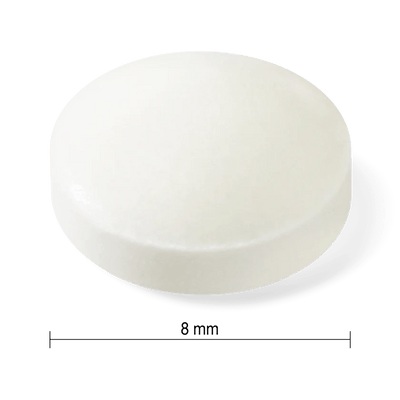 White circular object with a measurement label indicating 8 mm on a white background - Okotoks HC Pharmacy