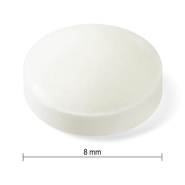 White circular object with a measurement label indicating 8 mm on a white background - Okotoks HC Pharmacy