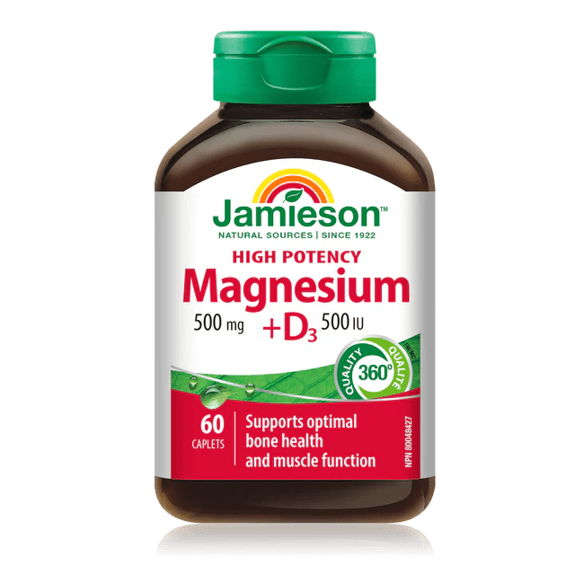 Jamieson magnesium d3 500mg 60 caplets - Okotoks HC Pharmacy