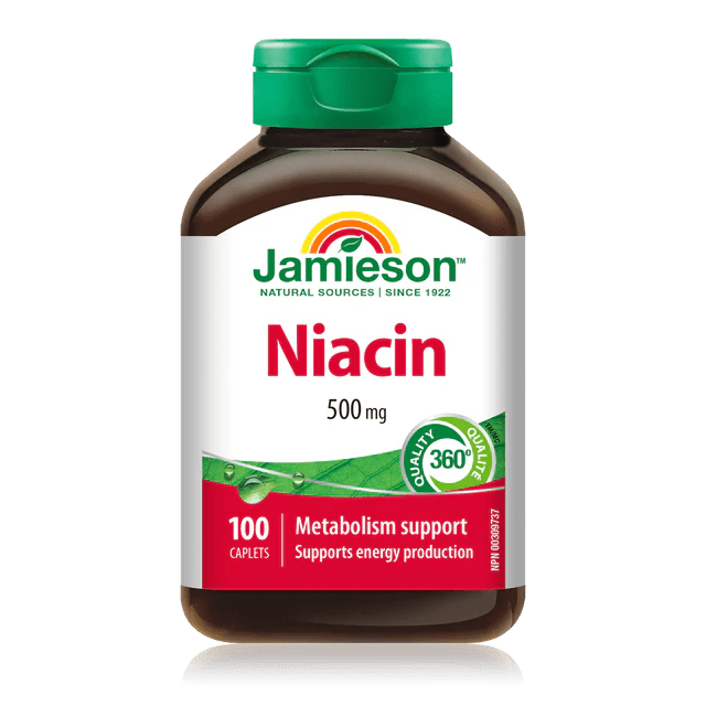 Jamieson niacin 500mg 100 caplets - Okotoks HC Pharmacy