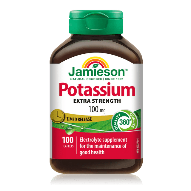 Jamieson potassium extra strength timed release 100 mg 100 caplets - Okotoks HC Pharmacy