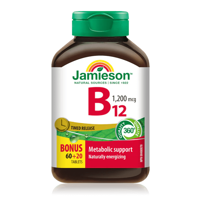 Jamieson vitamin b12 timed release 1200mcg 60+20 tablets - Okotoks HC Pharmacy