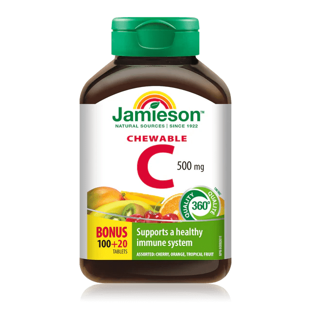 Jamieson vitamin c chewables assorted 100+20 tablets - Okotoks HC Pharmacy